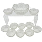 Oval Star Crystal No 300 Berry Bowl 11 pc Set Textured Vintage Childs Tableware