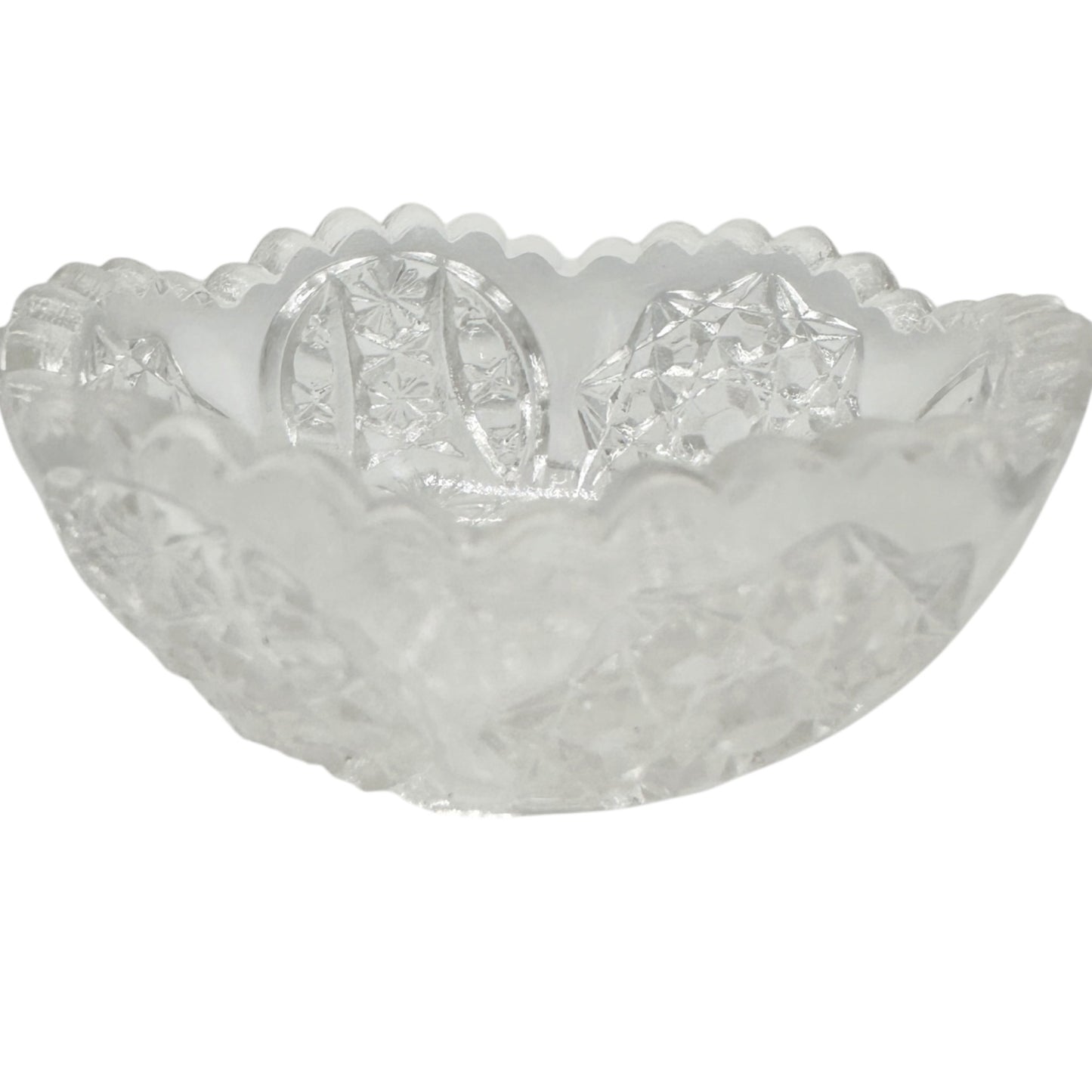 Oval Star Crystal No 300 Berry Bowl 11 pc Set Textured Vintage Childs Tableware