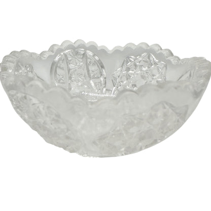 Oval Star Crystal No 300 Berry Bowl 11 pc Set Textured Vintage Childs Tableware