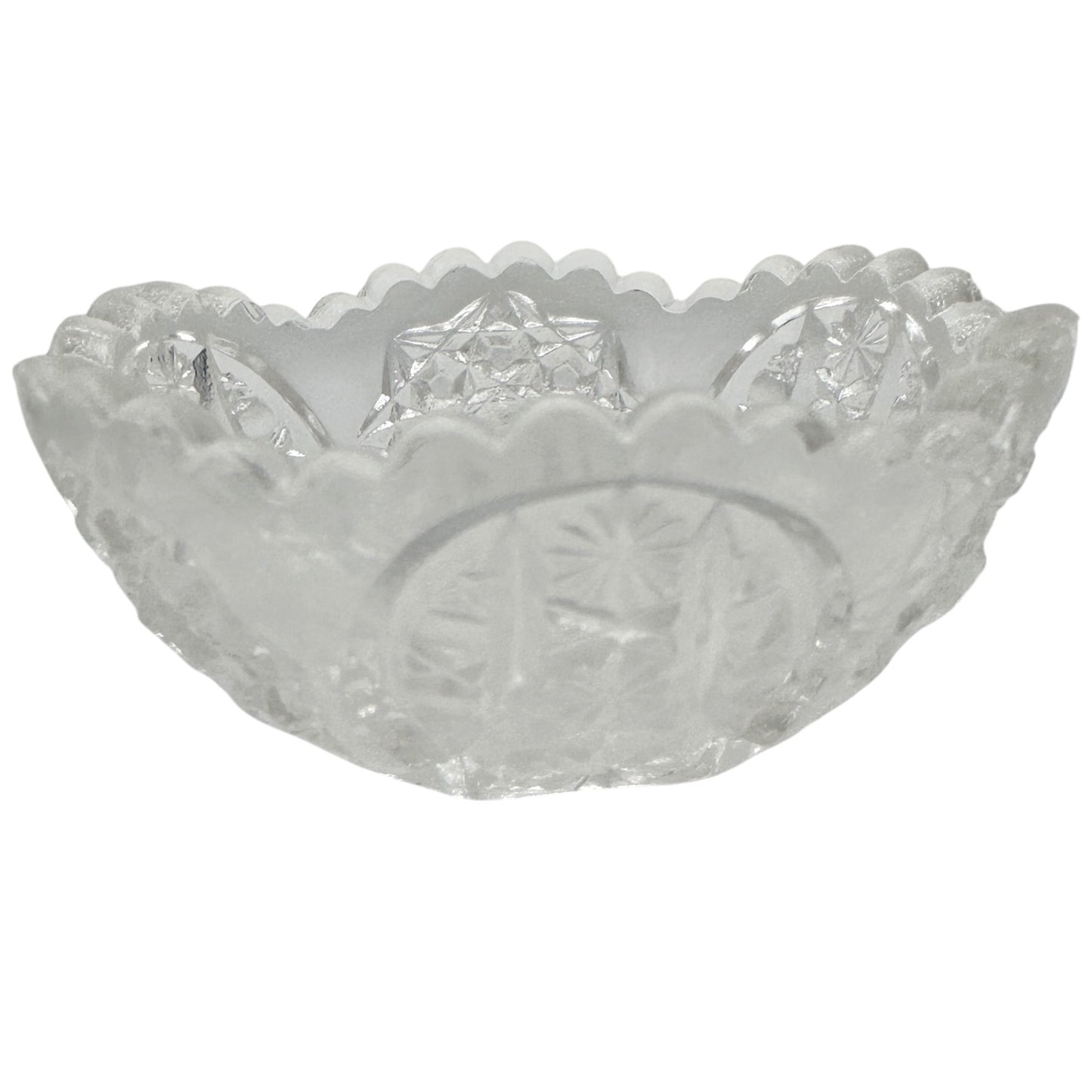 Oval Star Crystal No 300 Berry Bowl 11 pc Set Textured Vintage Childs Tableware