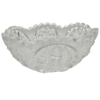 Oval Star Crystal No 300 Berry Bowl 11 pc Set Textured Vintage Childs Tableware
