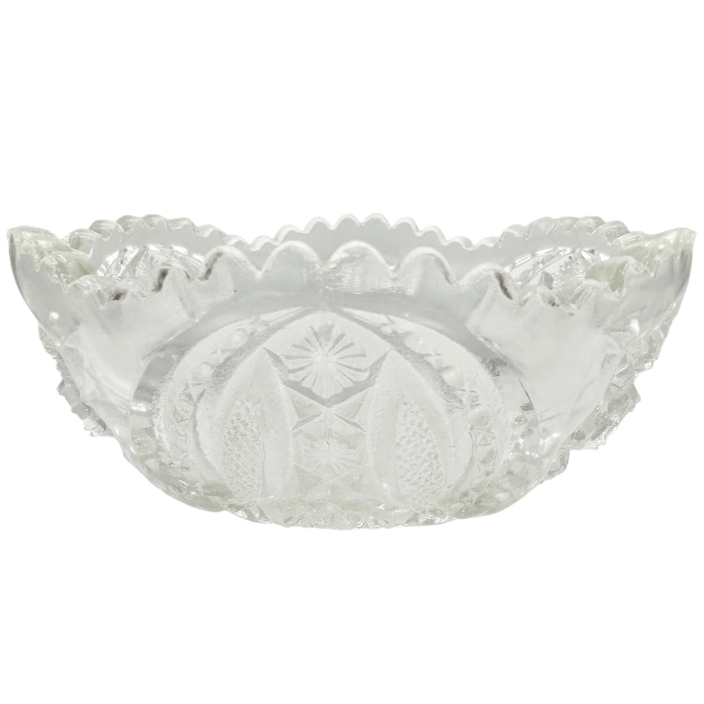 Oval Star Crystal No 300 Berry Bowl 11 pc Set Textured Vintage Childs Tableware