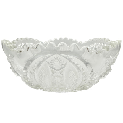 Oval Star Crystal No 300 Berry Bowl 11 pc Set Textured Vintage Childs Tableware