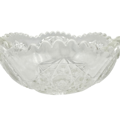 Oval Star Crystal No 300 Berry Bowl 11 pc Set Textured Vintage Childs Tableware