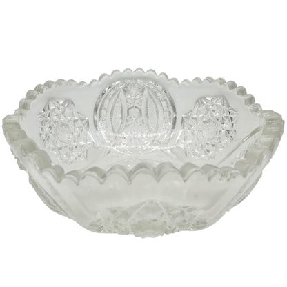 Oval Star Crystal No 300 Berry Bowl 11 pc Set Textured Vintage Childs Tableware