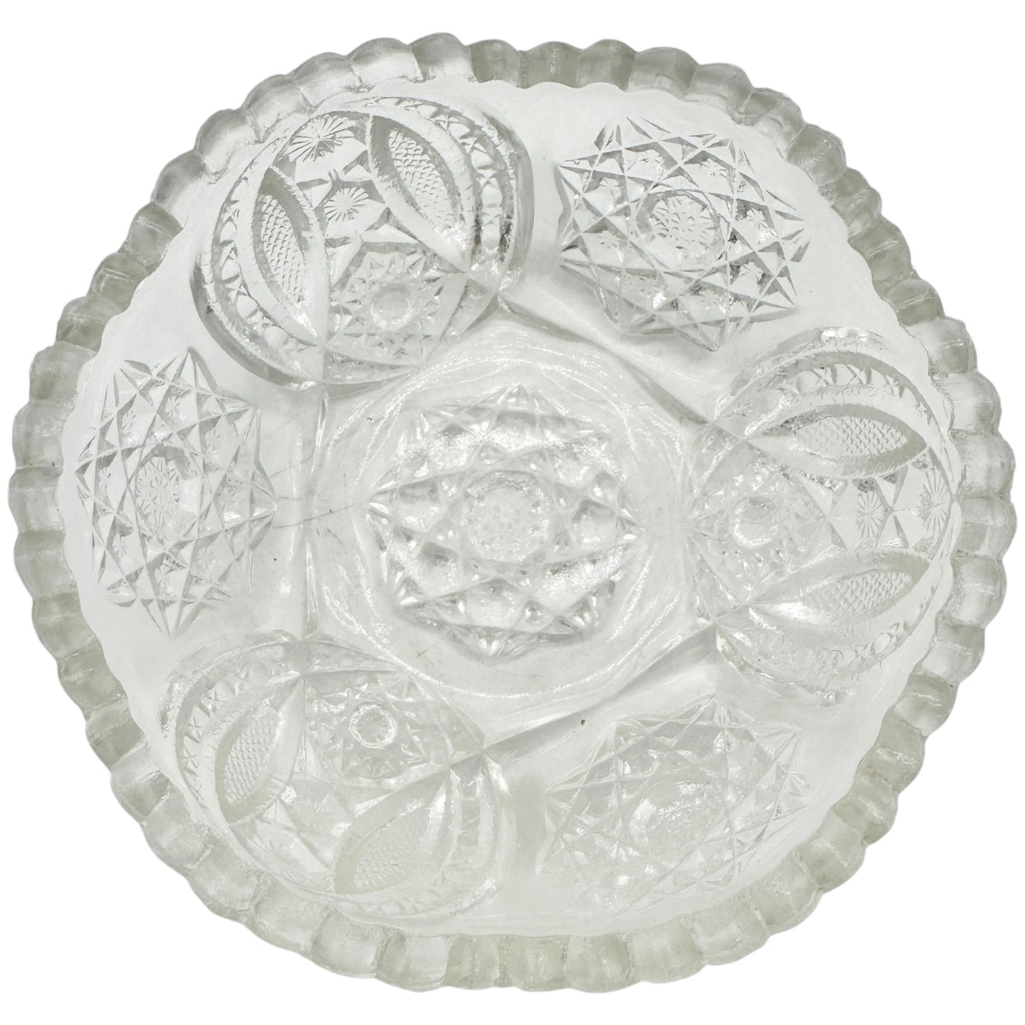 Oval Star Crystal No 300 Berry Bowl 11 pc Set Textured Vintage Childs Tableware