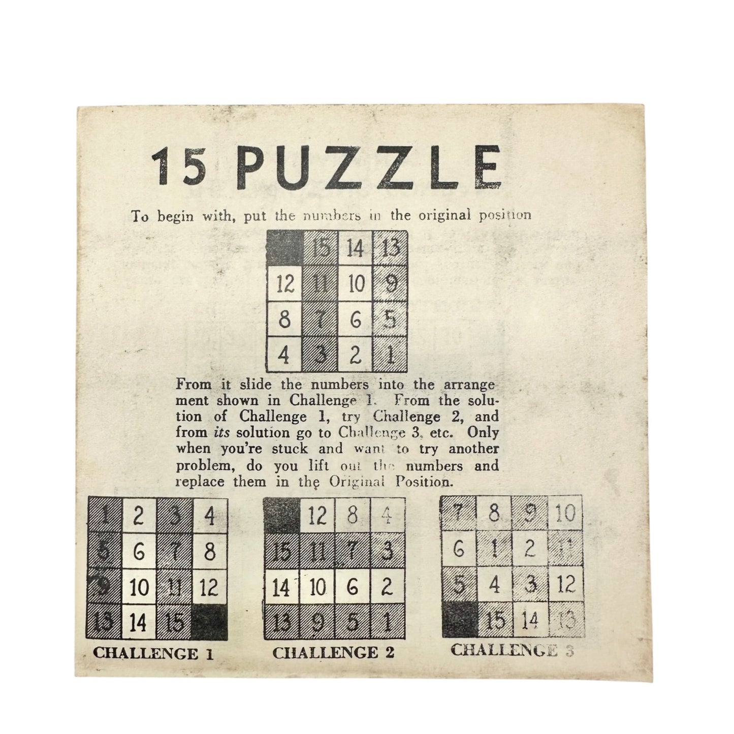 Vtg 15 Puzzle Game Complete Box Instructions Embossing Co Albany NY No 3209 USA