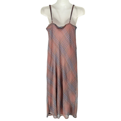 Aéropostale Womens Plaid Slip Dress S Dusty Rose and Blue Lined Rayon Polyester
