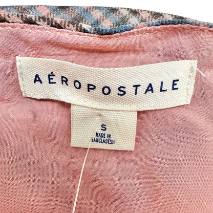 Aéropostale Womens Plaid Slip Dress S Dusty Rose and Blue Lined Rayon Polyester