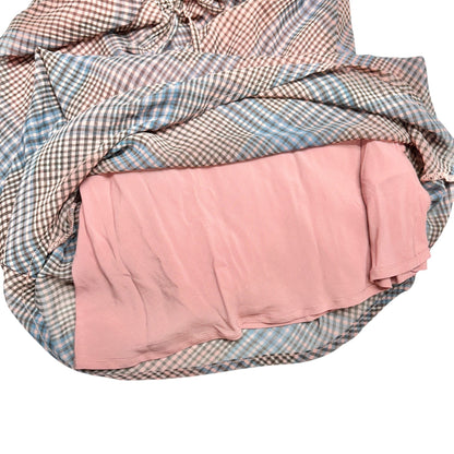 Aéropostale Womens Plaid Slip Dress S Dusty Rose and Blue Lined Rayon Polyester