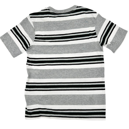 Wonder Nation Short Sleeve T-Shirt Youth M (8) White Gray Black Striped