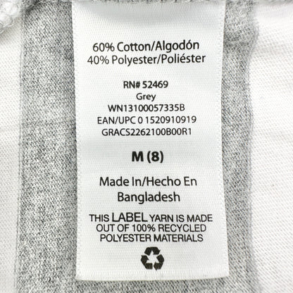 Wonder Nation Short Sleeve T-Shirt Youth M (8) White Gray Black Striped