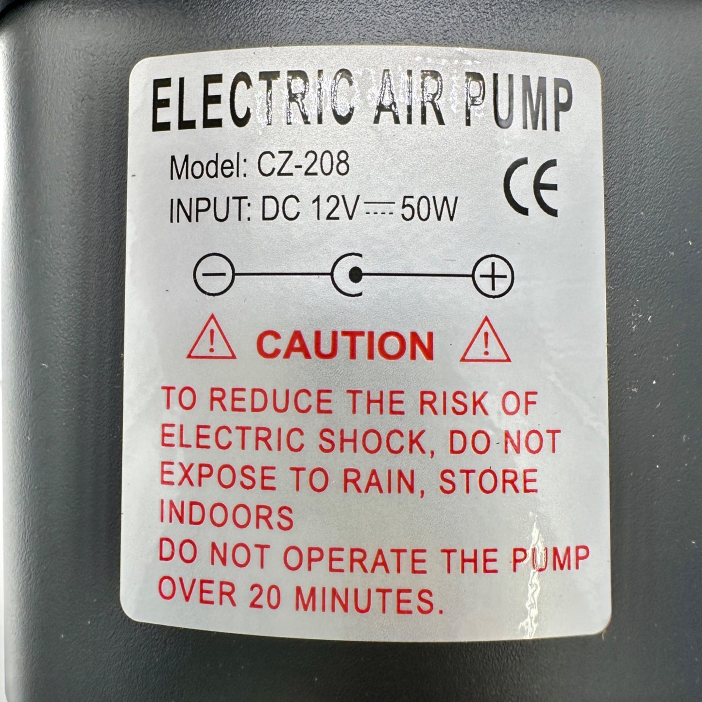 2 Way Electric Air Pump Inflator/Deflator CZ-208 3 Nozzles Adapters Lightweight