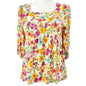 Haptics By Holly Harper Peasant Top Womens S Floral Print Lightweight 3/4 Sleeve
