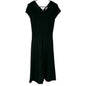 Vintage Black Knit Dress By Elyse NY Scalloped Hem Loop Trim SS Womens Sz Small