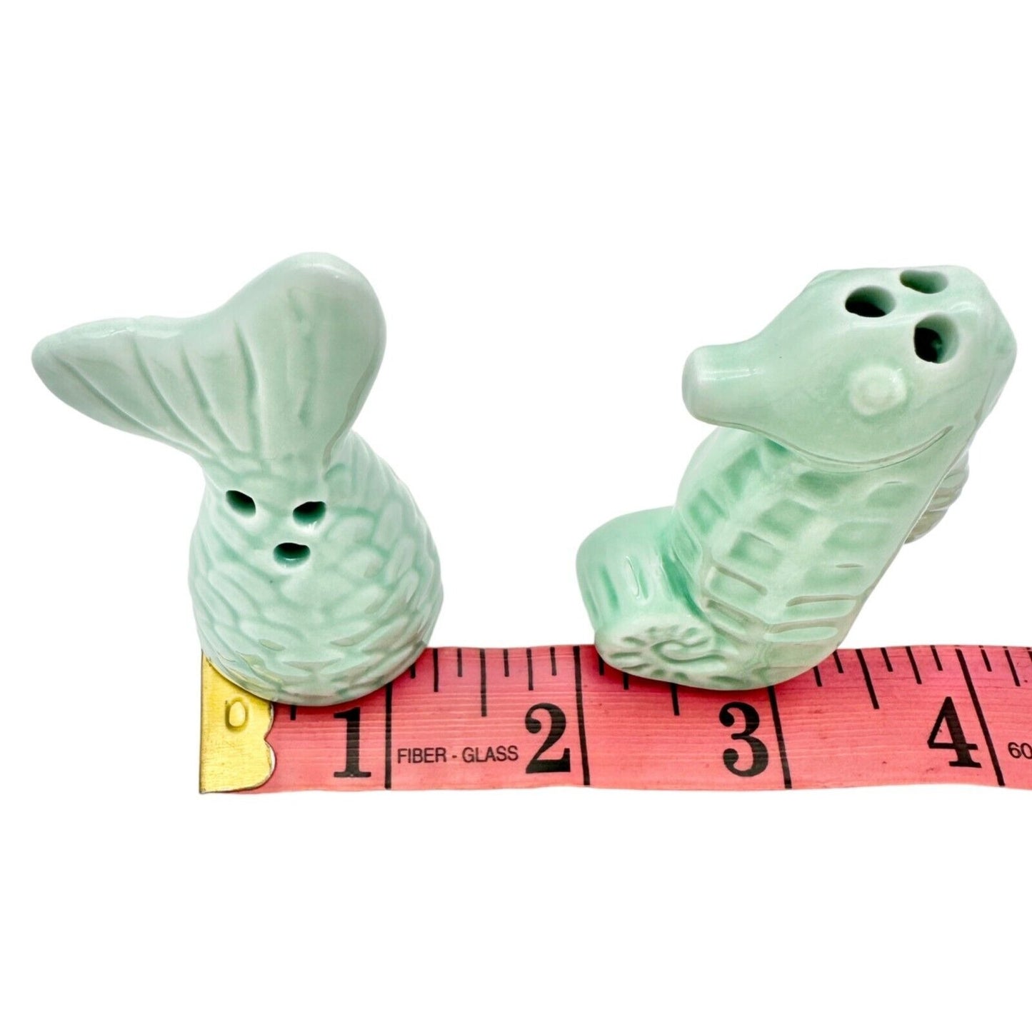 Salt & Pepper Shakers Seahorse and Fish Tail Nautical Beach Summer Home Light Gr