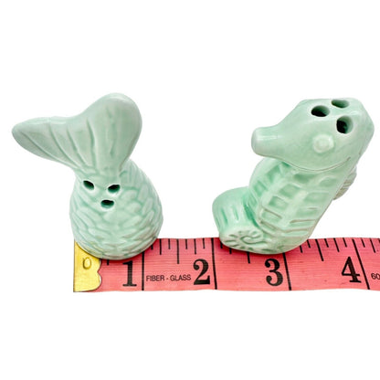 Salt & Pepper Shakers Seahorse and Fish Tail Nautical Beach Summer Home Light Gr