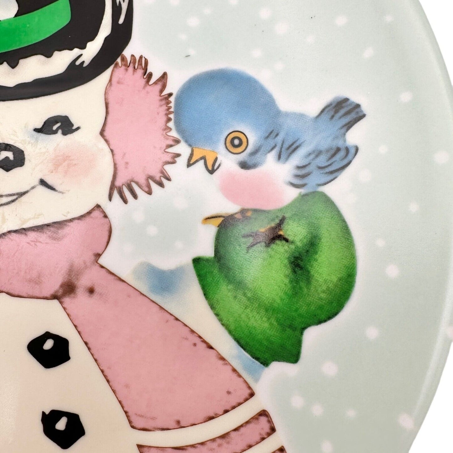 Mr. Christmas 8 inch Plate Snowman Squirrel Bird Dishwasher Safe