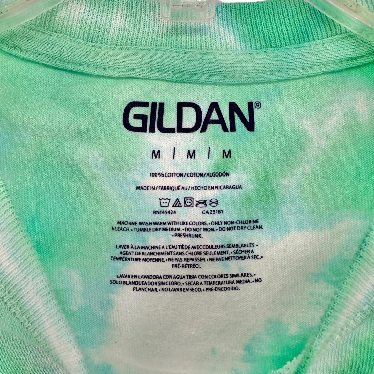 Gildan Tie-Dye T-Shirt Medium Crew Neck Short Sleeve Tagless Cotton Hand-Dyed