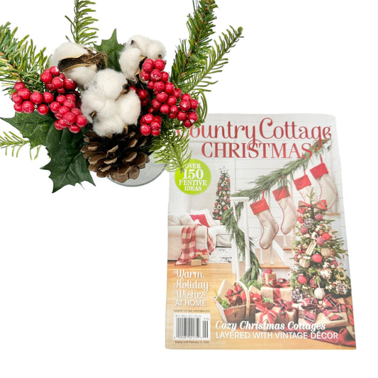 Country Cottage Christmas Magazine with Ashland Holiday Floral Arrangement