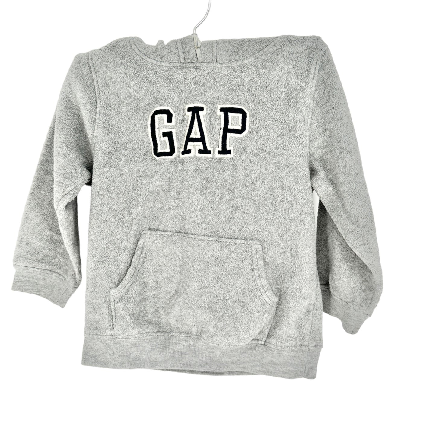 Gap Hoodie Childs 4 Years Gray Fleece Embroidered GAP Kangaroo Pocket LS