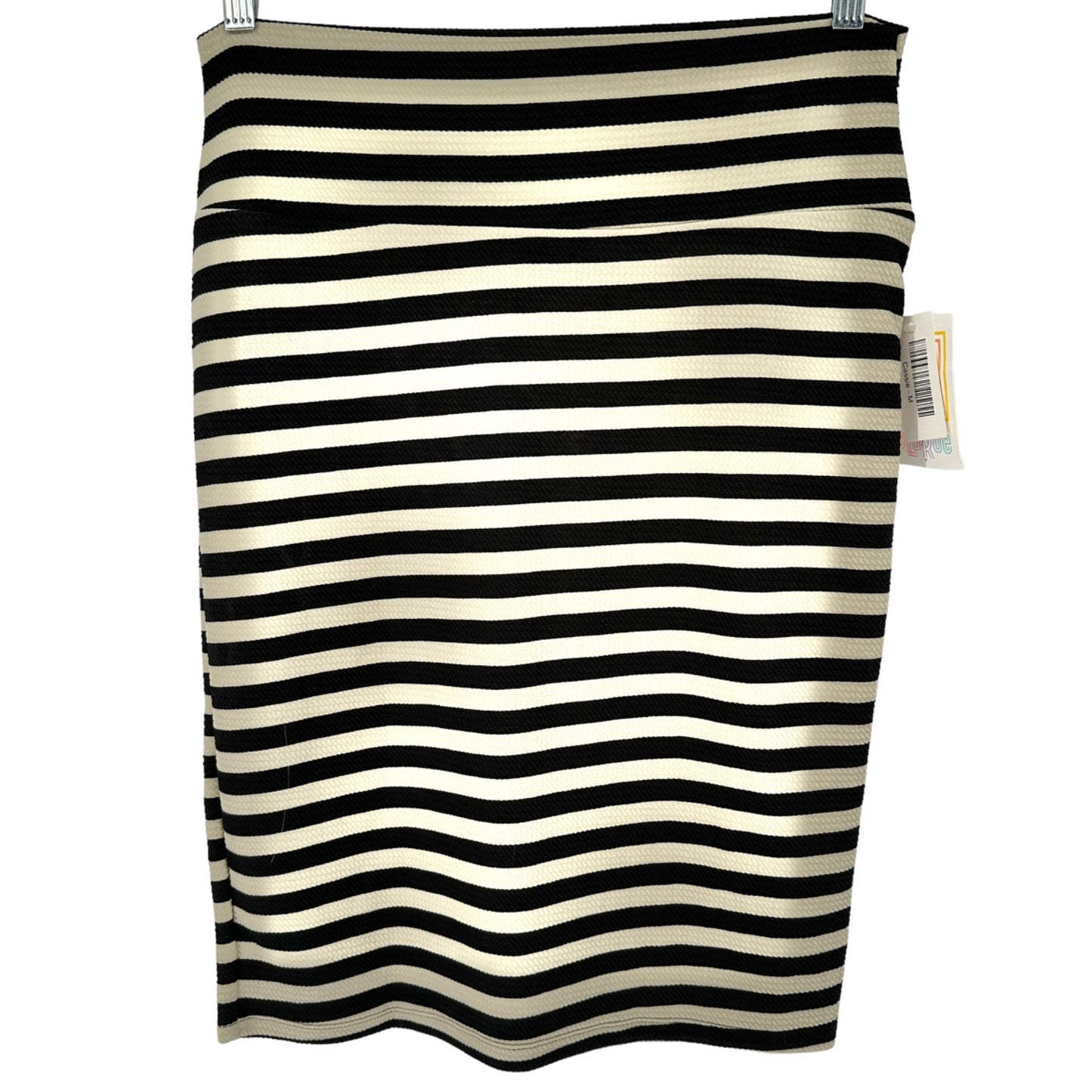 LuLaRoe Cassie Skirt Womens M Black and Off-White Striped NWT