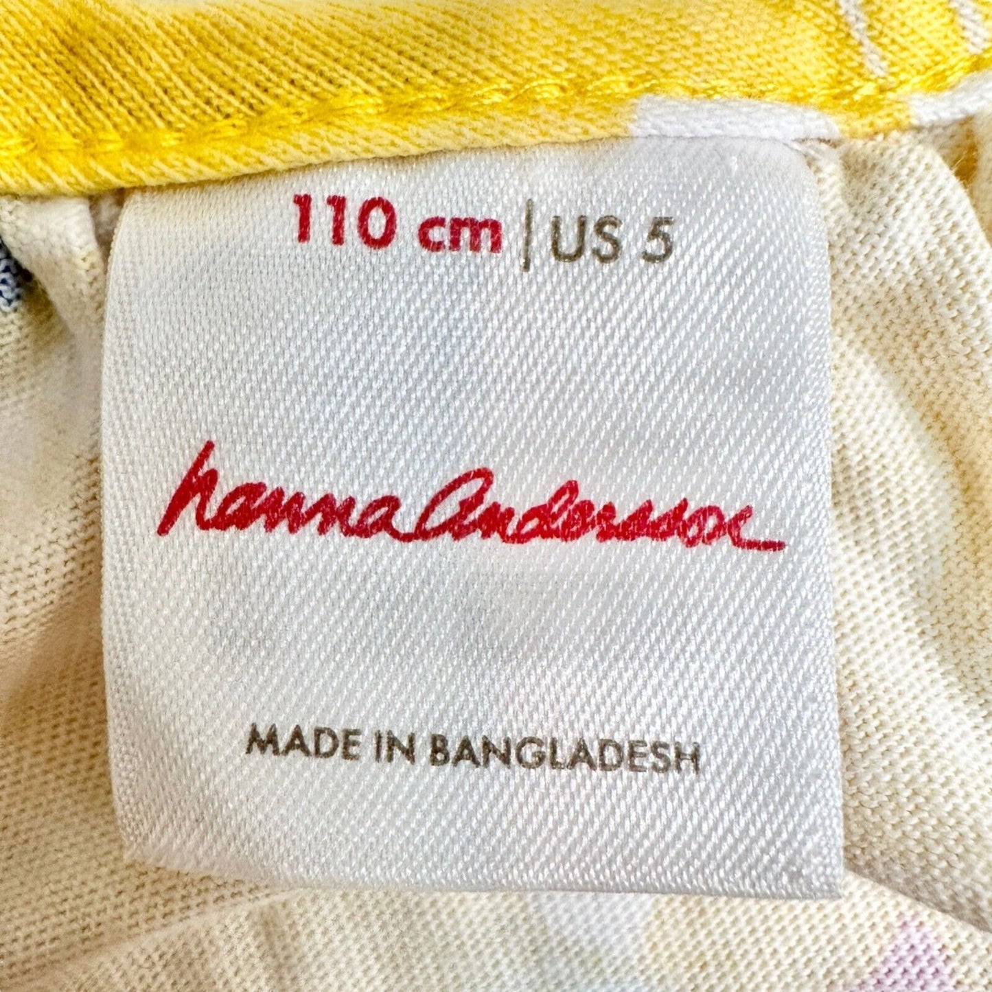 Hanna Andersson Girls Size 5 Sun Dress Yellow White Flowers Crossover Straps