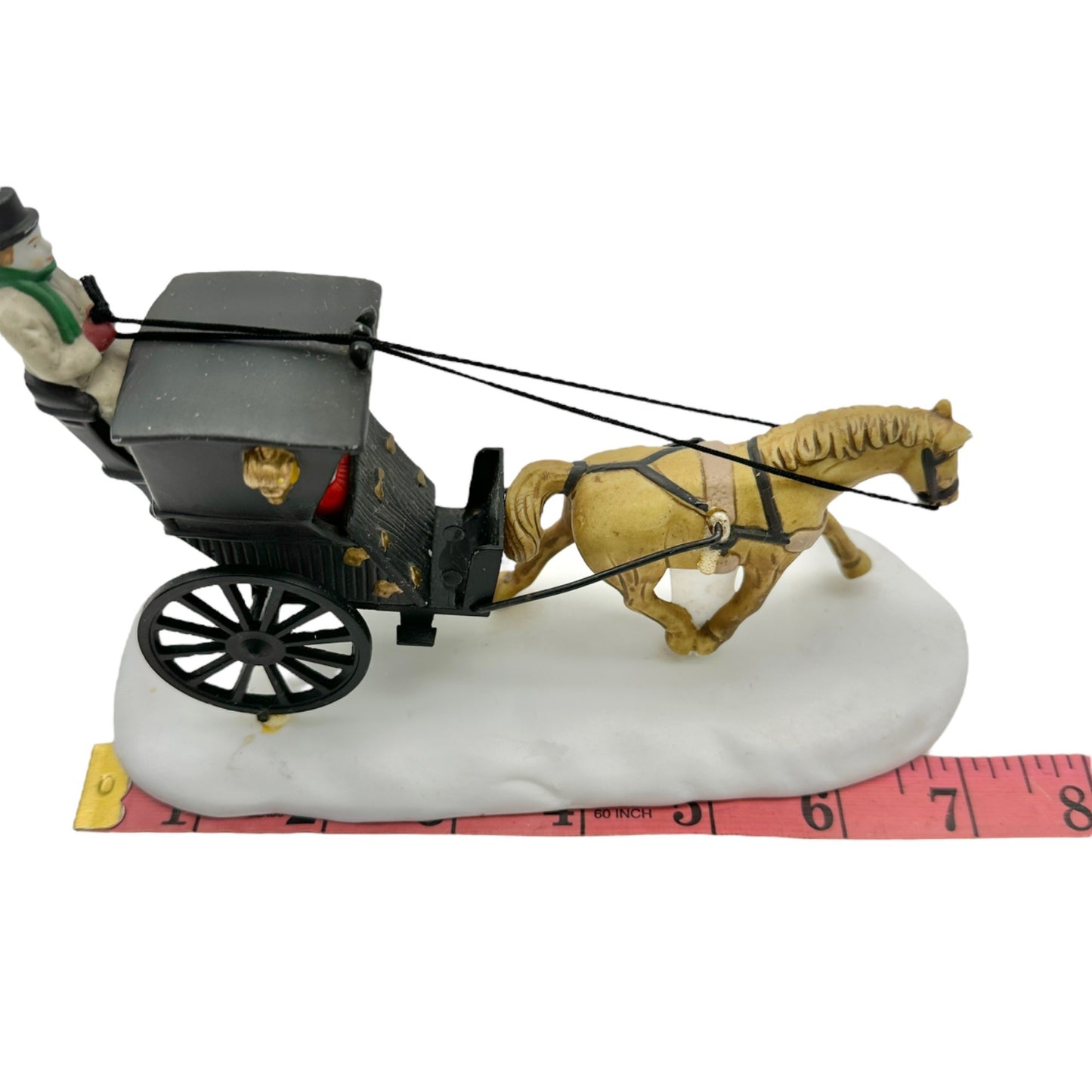 Vintage Dept 56 Kings Road Cab Figurine Horse Buggy 1989