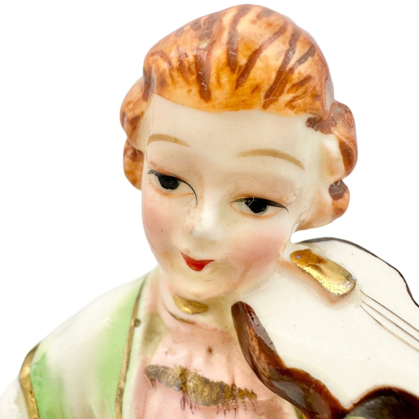 Vintage Ceramic Figurine 8 in Victorian Violin Player Fiddler