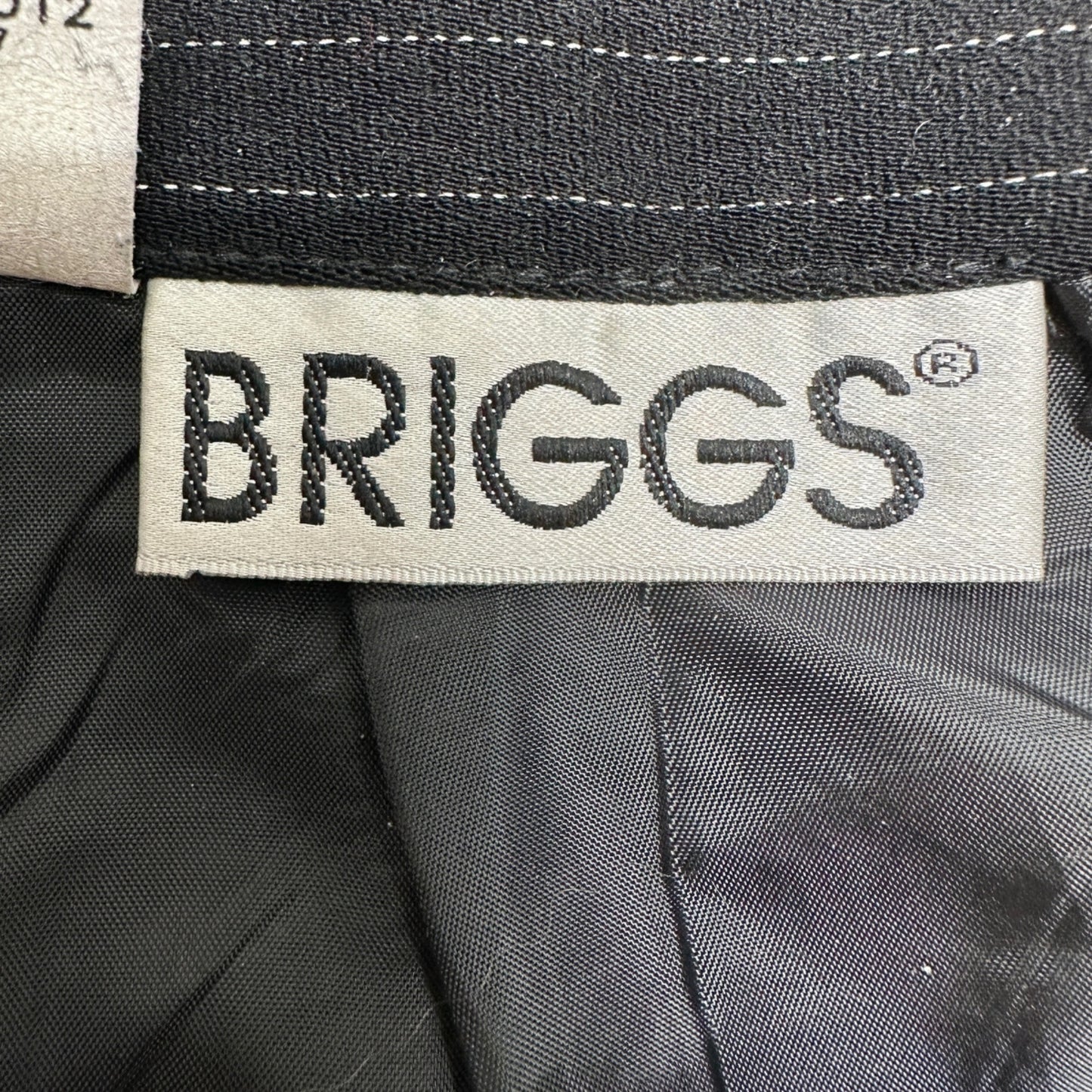 Briggs Pencil Skirt Womens 12 Black Pinstripe Back Zip Closure