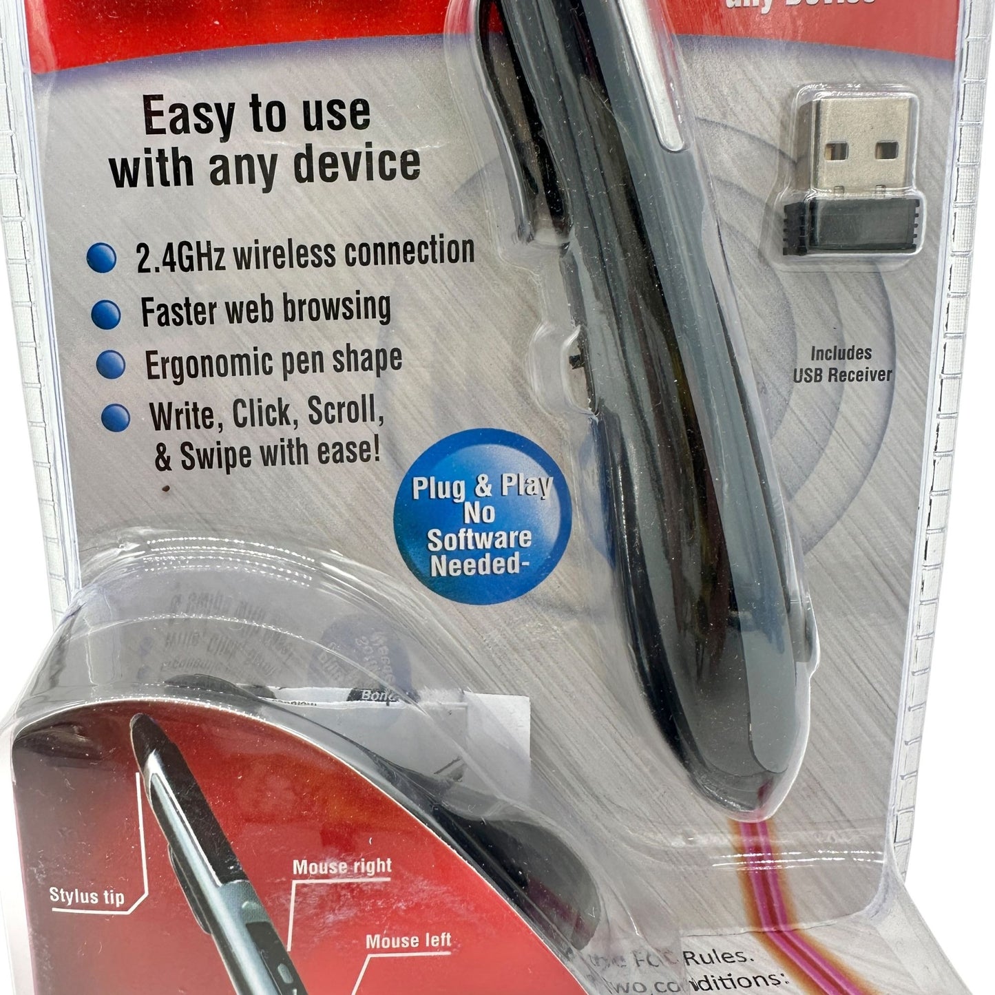 As Seen on TV "Pocket Mouse" Wireless Pen-Shaped Mouse With USB Receiver NIP