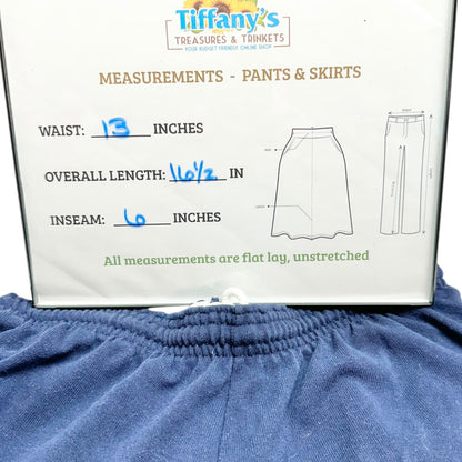 Vintage Russell Athletic Shorts Mens M Navy Blue Cotton Poly Blend Elastic Waist