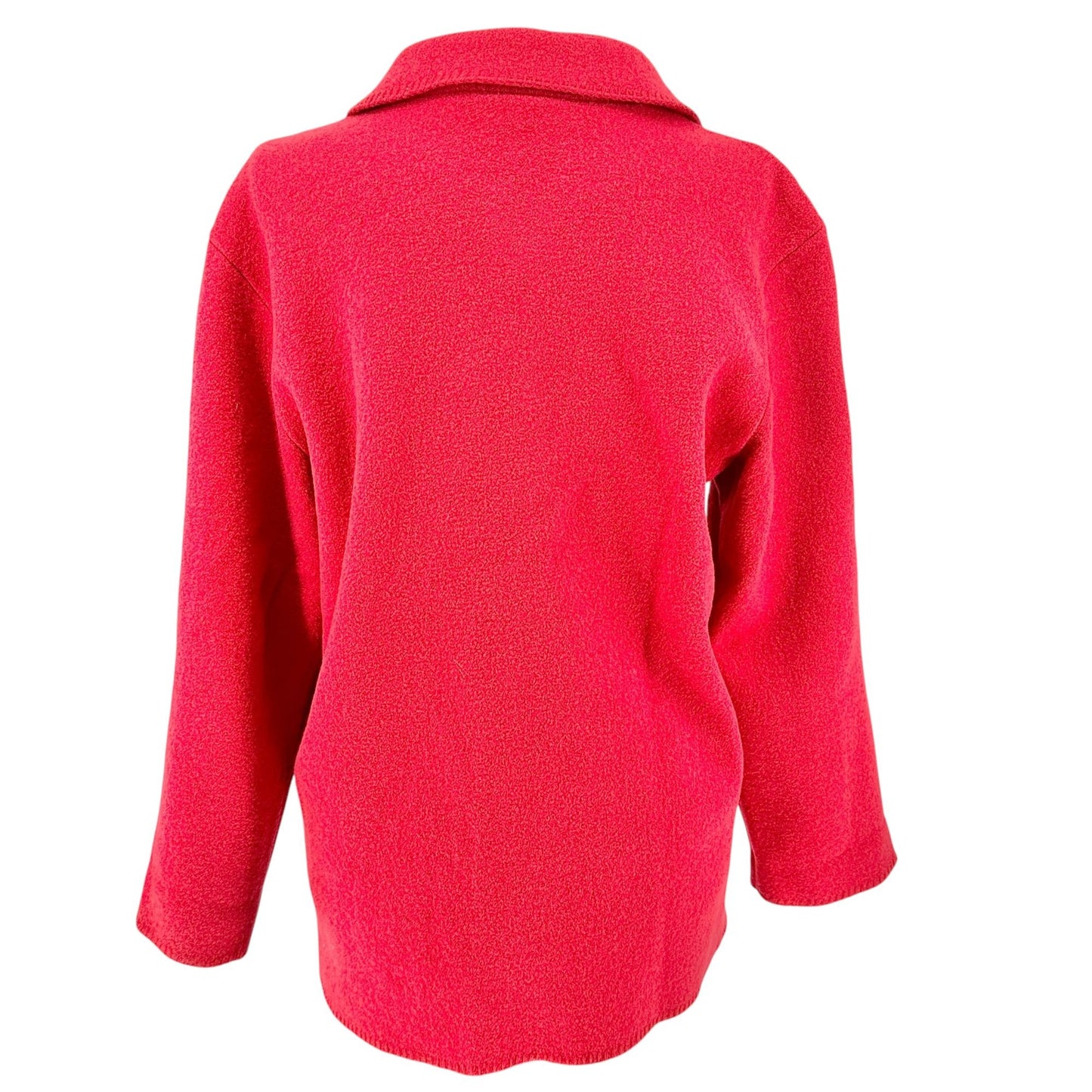 Liz Claiborne LizSport Wool Coat Jacket Womens XL Red Button Front Collared