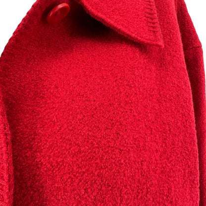 Liz Claiborne LizSport Wool Coat Jacket Womens XL Red Button Front Collared