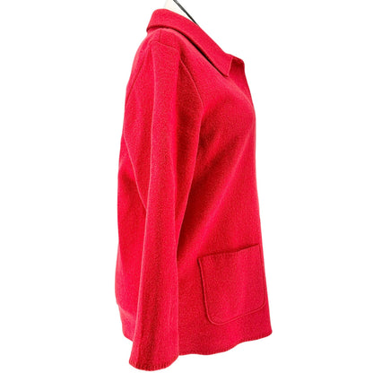 Liz Claiborne LizSport Wool Coat Jacket Womens XL Red Button Front Collared