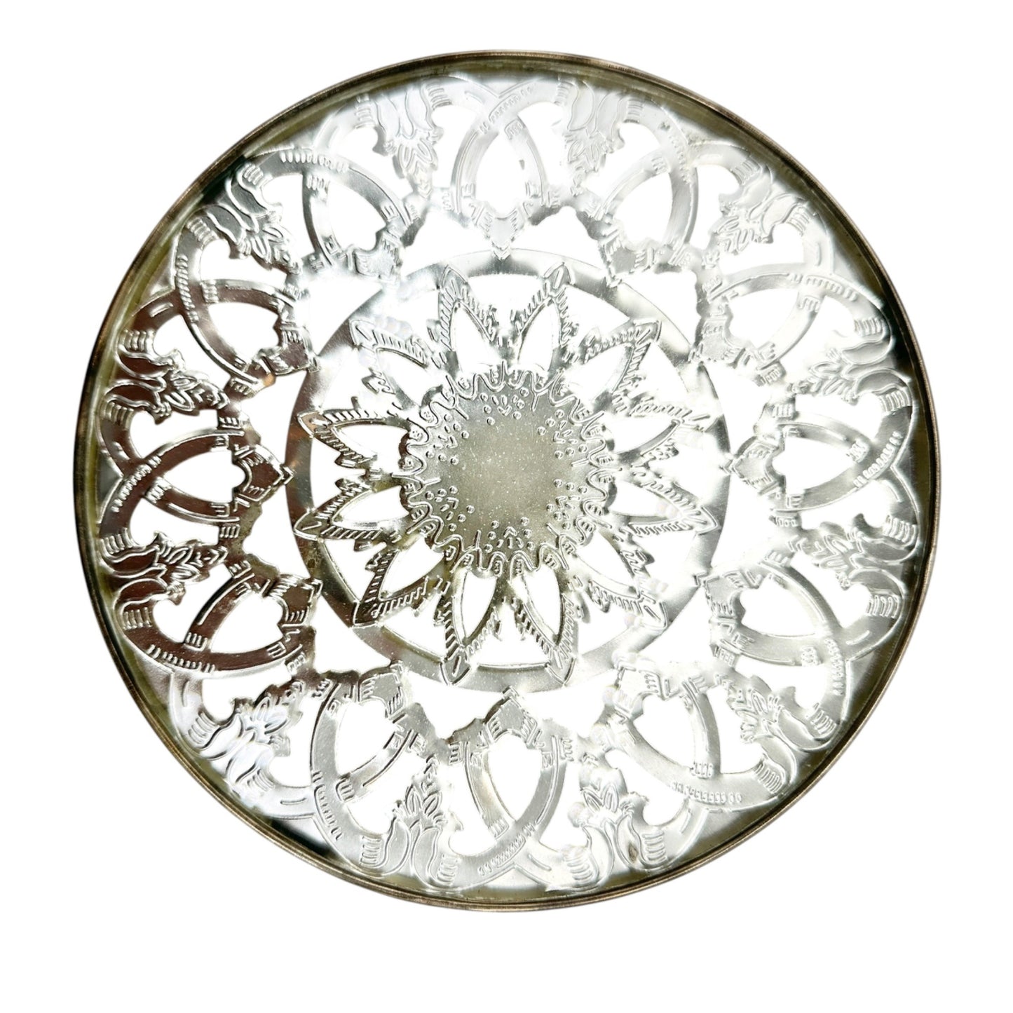 Leonard Silver Mfg Trivet 6 Inch Silverplated Glass Insulated NIB Elegant Design