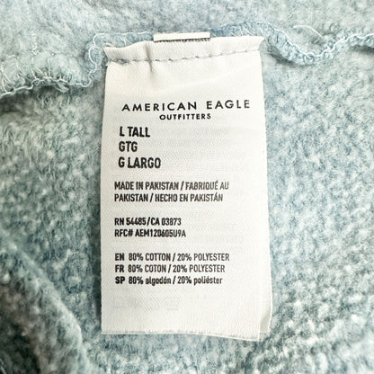 American Eagle Joggers Mens L Tall Super Soft Tie Dye Blue Cotton Poly Sweatpant