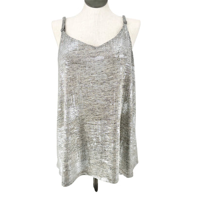 Torrid 3 Hacci Camisole Tank Top Metallic Silver Sparkly Sleeveless Womens 3X