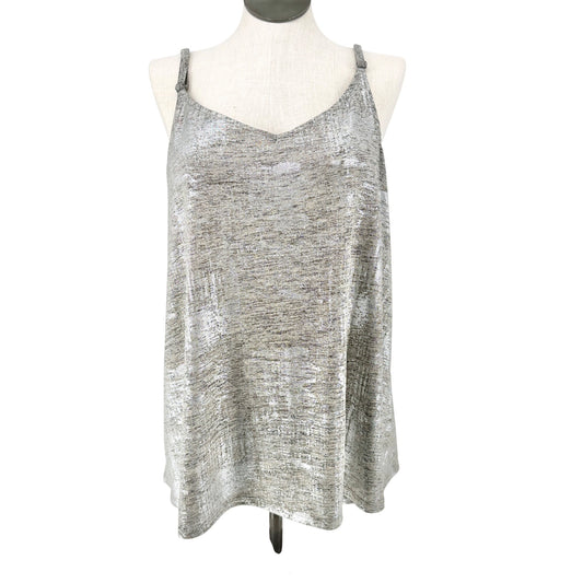Torrid 3 Hacci Camisole Tank Top Metallic Silver Sparkly Sleeveless Womens 3X