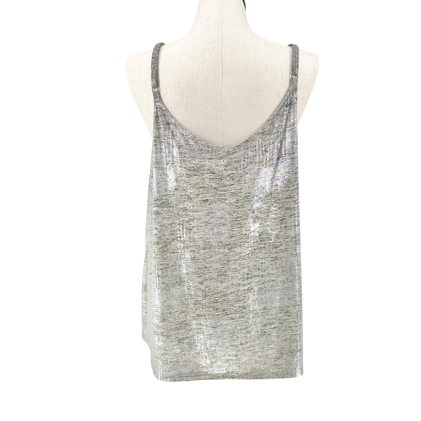 Torrid 3 Hacci Camisole Tank Top Metallic Silver Sparkly Sleeveless Womens 3X
