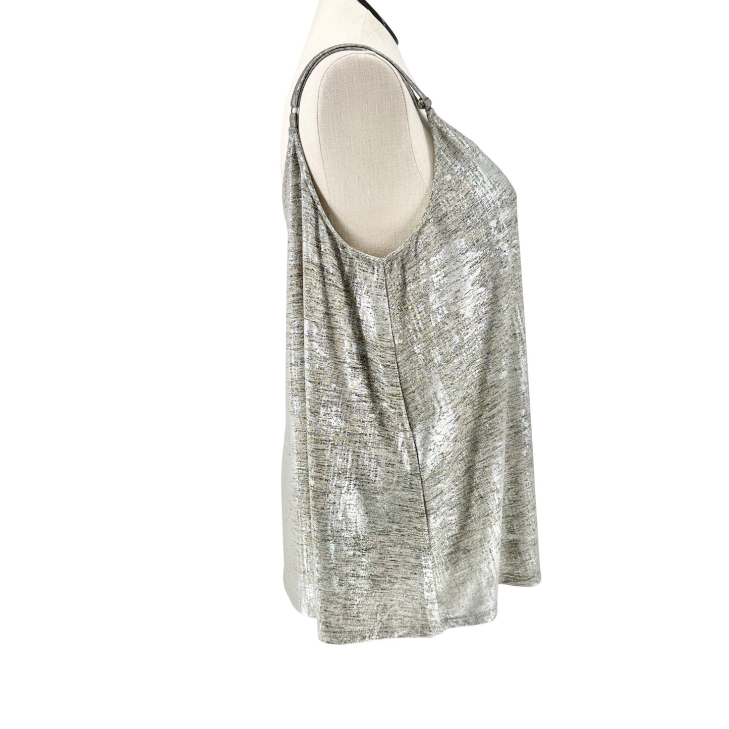 Torrid 3 Hacci Camisole Tank Top Metallic Silver Sparkly Sleeveless Womens 3X