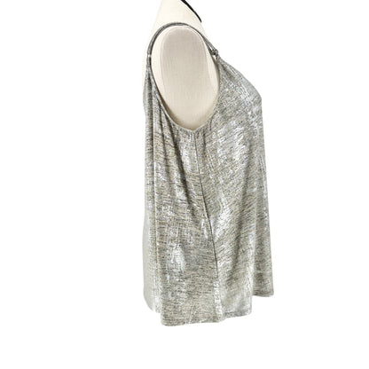 Torrid 3 Hacci Camisole Tank Top Metallic Silver Sparkly Sleeveless Womens 3X