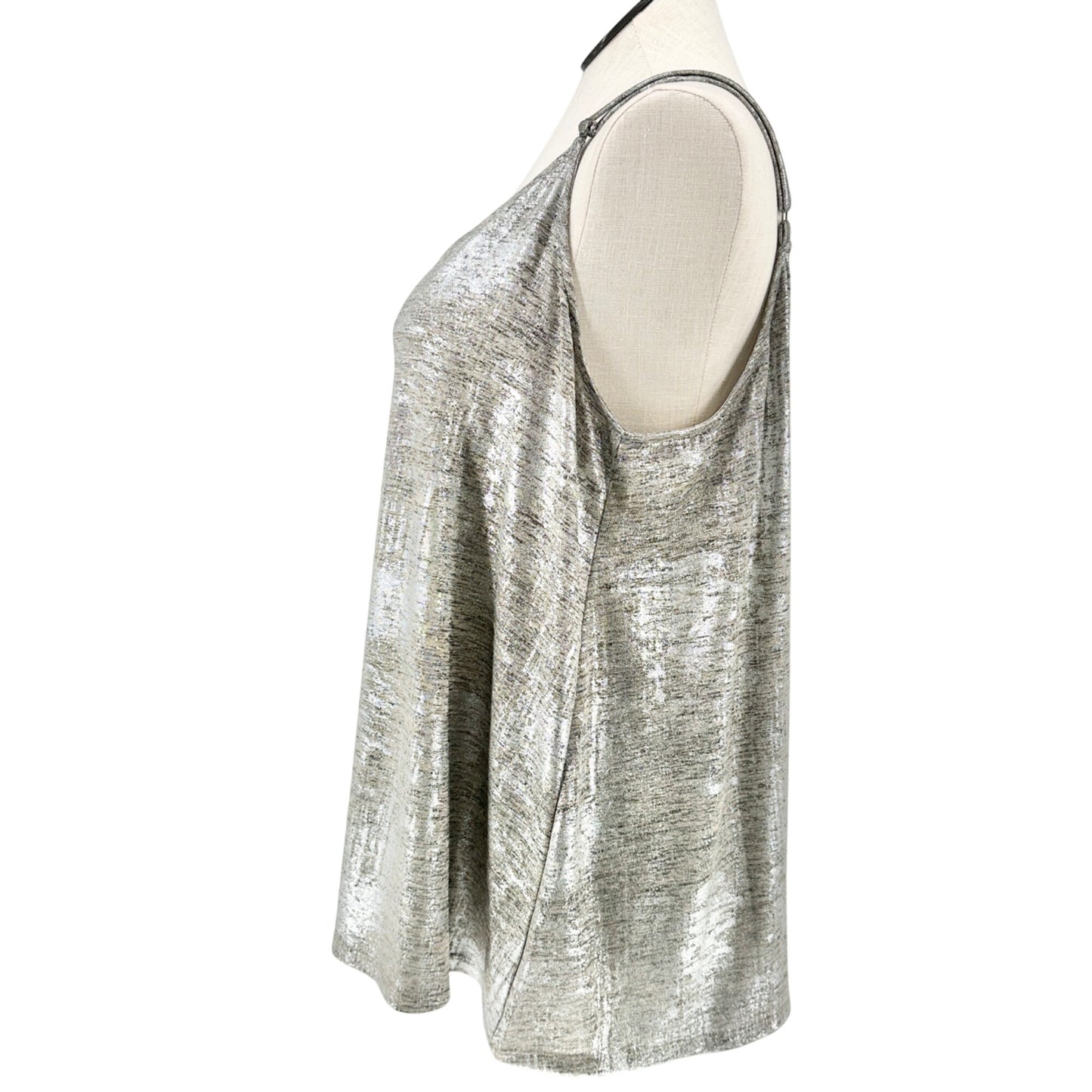 Torrid 3 Hacci Camisole Tank Top Metallic Silver Sparkly Sleeveless Womens 3X