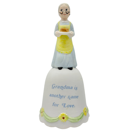 Grandma Porcelain Bell Music Box Grandma Love Quote MSR Imports 1984 Ceramic 7"H