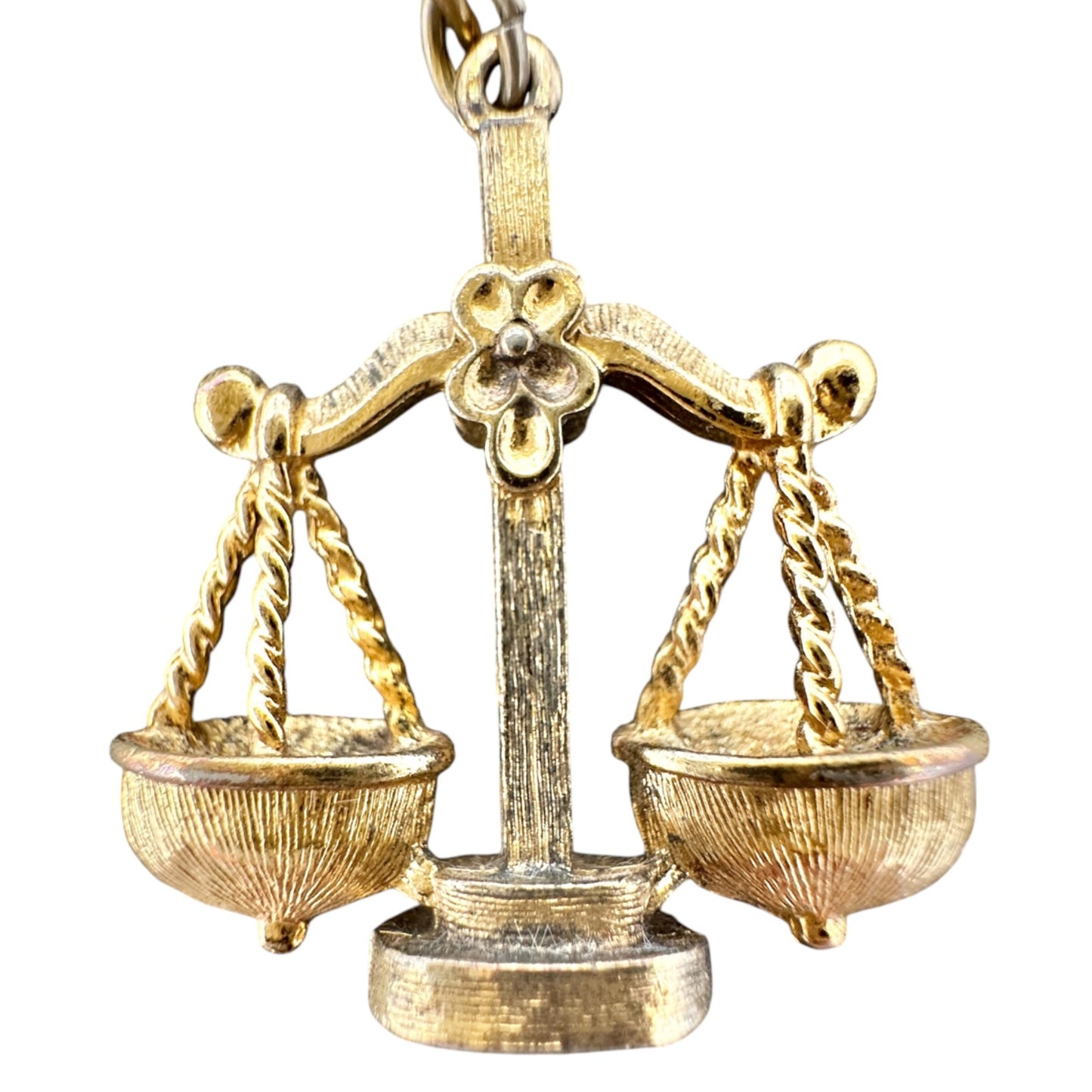 Scales Of Justice Charm Pendant Gold Tone Lawyer Balance Symbol Vtg Accessory