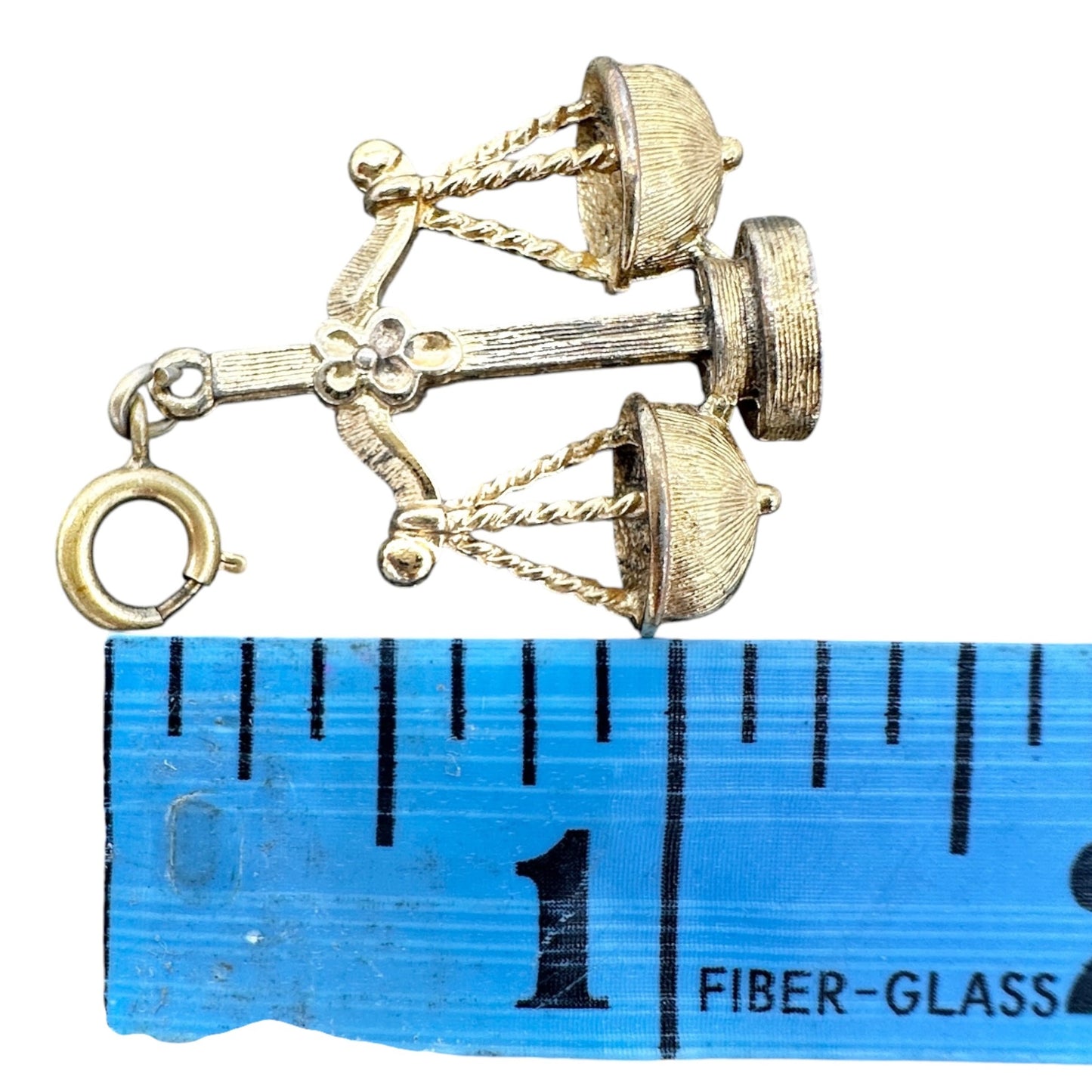Scales Of Justice Charm Pendant Gold Tone Lawyer Balance Symbol Vtg Accessory