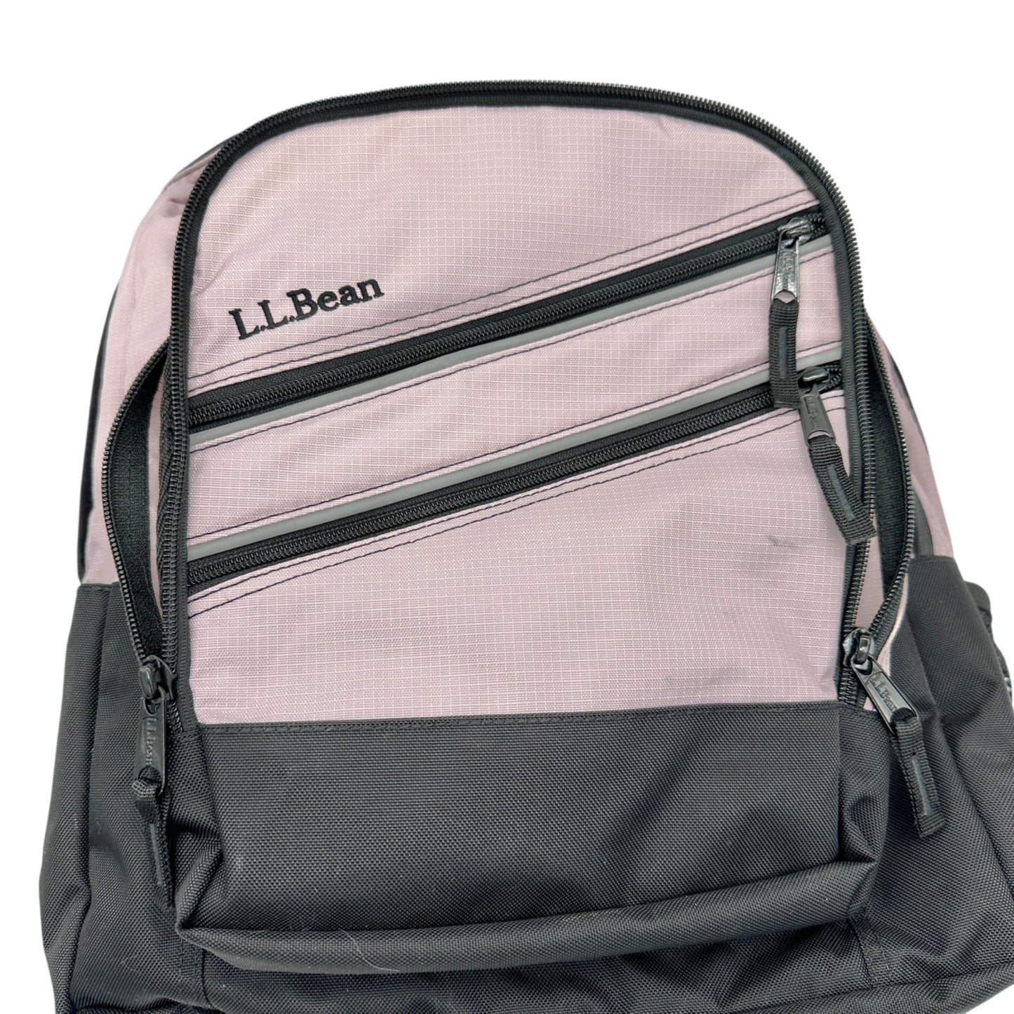 LL Bean Backpack Pink Black Multiple Compartments Headphone Port Computer Pocket