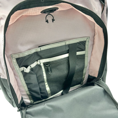 LL Bean Backpack Pink Black Multiple Compartments Headphone Port Computer Pocket