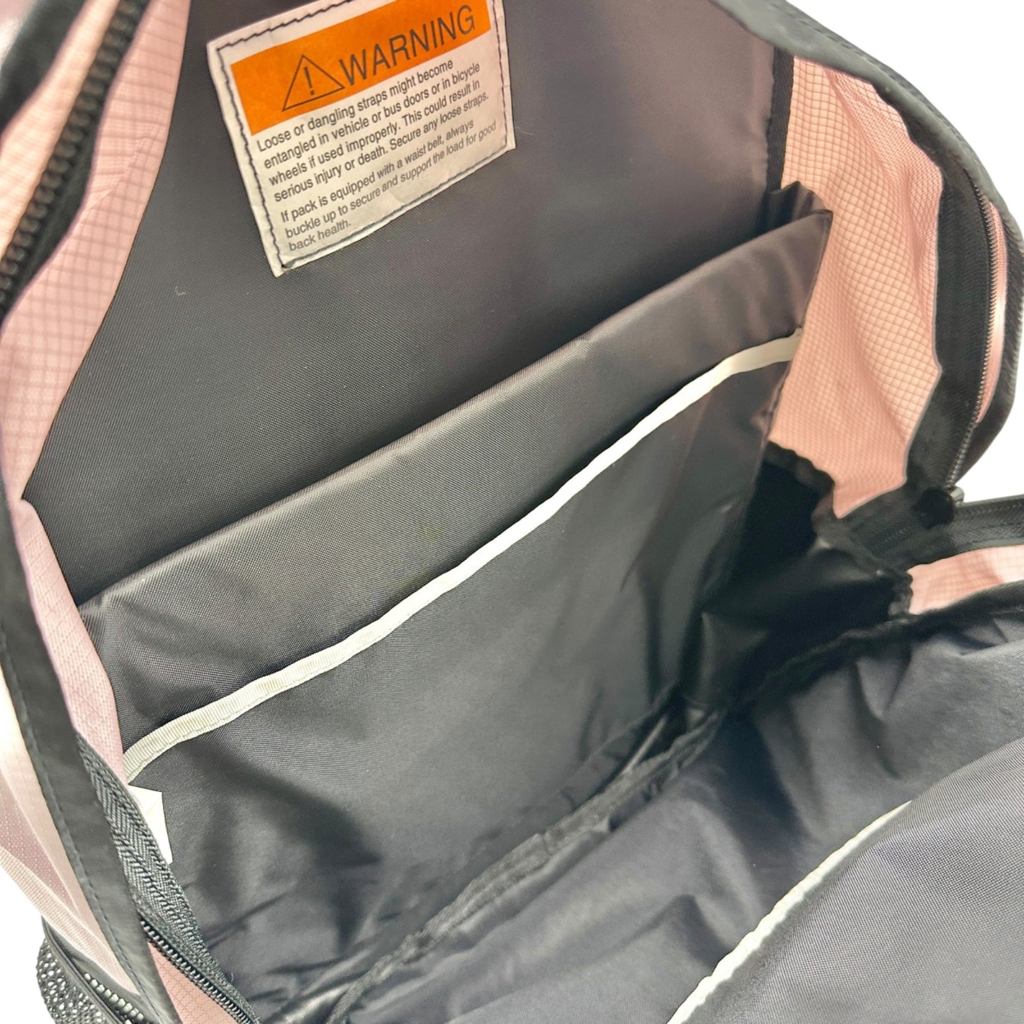 LL Bean Backpack Pink Black Multiple Compartments Headphone Port Computer Pocket