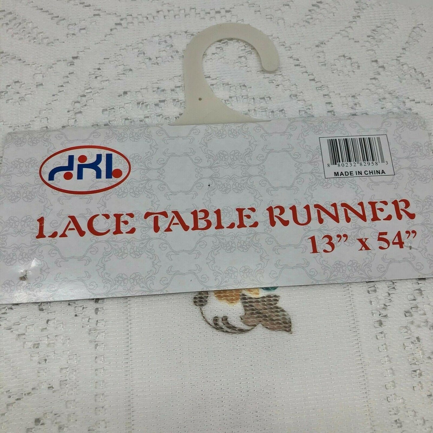 Lace Table Runner 13 x 54 White Floral Pattern Tassel NEW